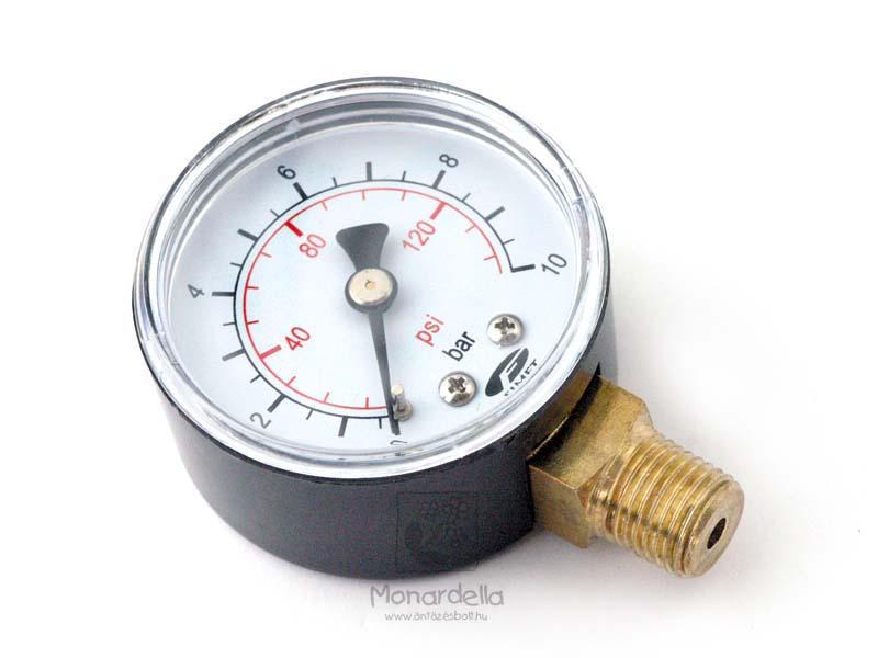Nyomásmérő óra (50 mm) műanyag, alsós